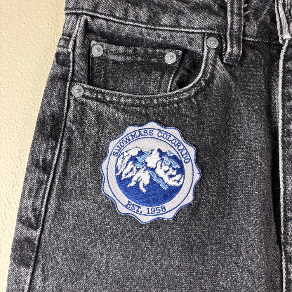 GANNI Black Stone Rigid Denim Swigy Jeans 25 With Patches - Picture 6 of 15